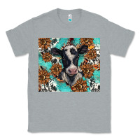 Heather Grey western black and white cow Classic Tee - BarkalooDesign