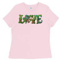 Bubblegum Pink love with shamrock Ladies Tee - RanaPortraitStore