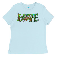 Baby Blue love with shamrock Ladies Tee - RanaPortraitStore