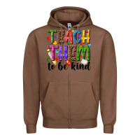 Chestnut teach them to be kind Zipper Hoodie - NancyCooperArtShop
