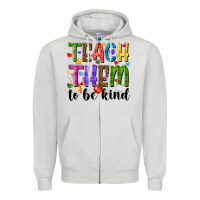 Dove Grey teach them to be kind Zipper Hoodie - NancyCooperArtShop
