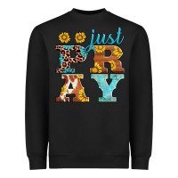 Black just pray western sunflowers Heavyweight Sweatshirt - AdoDesignShop