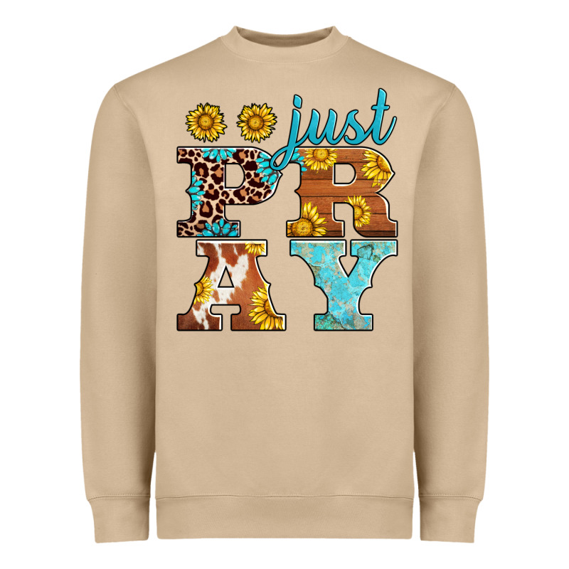 Just Pray Western Sunflowers Heavyweight Sweatshirt by AdoDesignShop | Teevron
