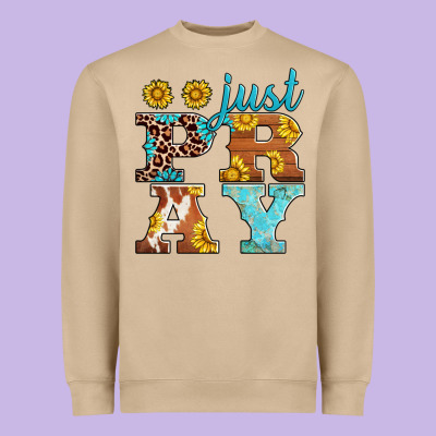 Just Pray Western Sunflowers Heavyweight Sweatshirt Designed By Adodesignshop