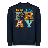 Navy just pray western sunflowers Heavyweight Sweatshirt - AdoDesignShop