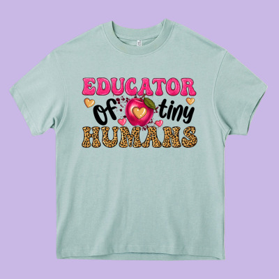 Educator Of Tiny Humans Heavy Core Tee Designed By Texasbilliewilder