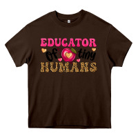 Chocolate Brown educator of tiny humans Heavy Core Tee - texasbilliewilder