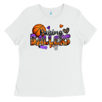 Raising Ballers Basketball Ladies Tee | Teevron