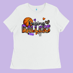 Raising Ballers Basketball Ladies Tee Designed By Zillion Design Studio
