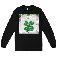 Black shamrock patterned clothing Long Sleeve Tee - MaliasSmallBusiness