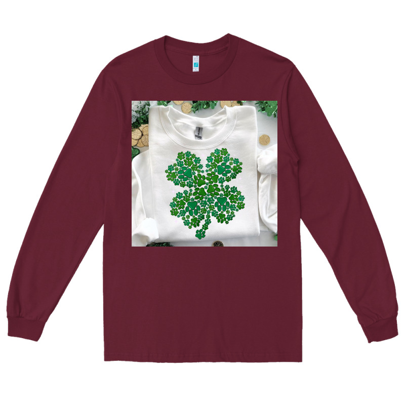 Shamrock Patterned Clothing Long Sleeve Tee by MaliasSmallBusiness | Teevron