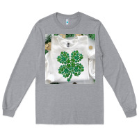 Heather Grey shamrock patterned clothing Long Sleeve Tee - MaliasSmallBusiness