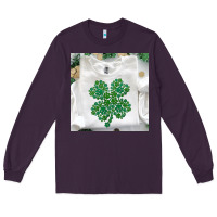 Plum shamrock patterned clothing Long Sleeve Tee - MaliasSmallBusiness