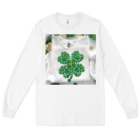 White shamrock patterned clothing Long Sleeve Tee - MaliasSmallBusiness