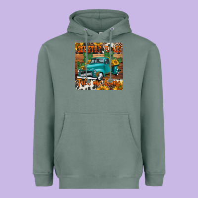 Country Roads Take Me Home Truck Coaster Heavyweight Hoodie Designed By Jasminsmagicworld