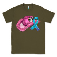 Army Green cowboy hat and cancer ribbon Classic Tee - AdoDesignShop