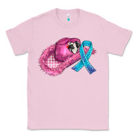 Bubblegum Pink cowboy hat and cancer ribbon Classic Tee - AdoDesignShop