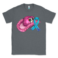 Charcoal Heather cowboy hat and cancer ribbon Classic Tee - AdoDesignShop
