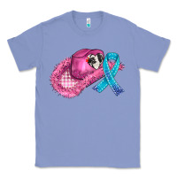 Colony Blue cowboy hat and cancer ribbon Classic Tee - AdoDesignShop