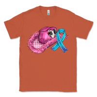 Copper cowboy hat and cancer ribbon Classic Tee - AdoDesignShop