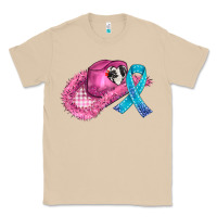 Mushroom cowboy hat and cancer ribbon Classic Tee - AdoDesignShop