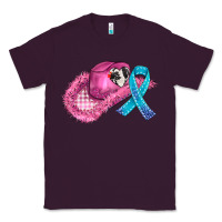 Plum cowboy hat and cancer ribbon Classic Tee - AdoDesignShop