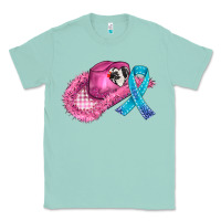 Seafoam cowboy hat and cancer ribbon Classic Tee - AdoDesignShop