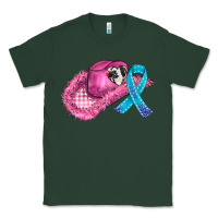 Sports Green cowboy hat and cancer ribbon Classic Tee - AdoDesignShop