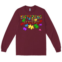 Burgundy different is beautiful Long Sleeve Tee - JahusDesignShop