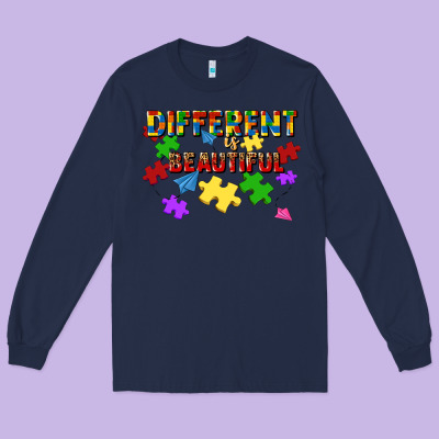 Different Is Beautiful Long Sleeve Tee Designed By Jahusdesignshop