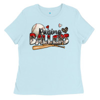 Baby Blue raising ballers baseball Ladies Tee - Zillion Design Studio