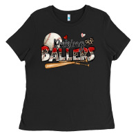 Black raising ballers baseball Ladies Tee - Zillion Design Studio