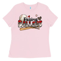 Bubblegum Pink raising ballers baseball Ladies Tee - Zillion Design Studio