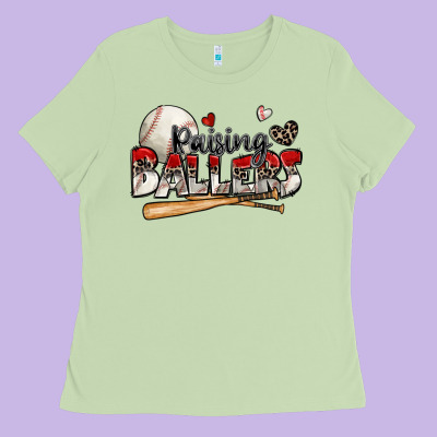 Raising Ballers Baseball Ladies Tee Designed By Zillion Design Studio