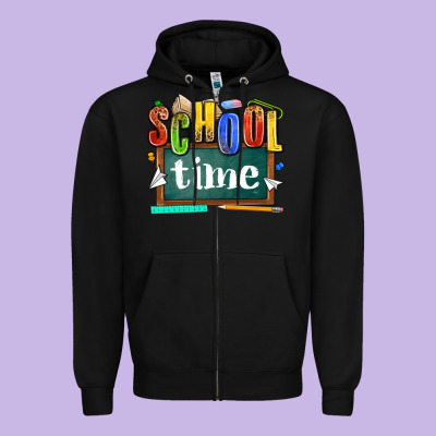 School Time Zipper Hoodie Designed By Nancycooperartshop