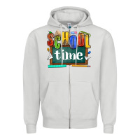 Dove Grey school time Zipper Hoodie - NancyCooperArtShop