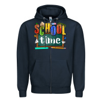 Navy school time Zipper Hoodie - NancyCooperArtShop