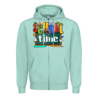 Seafoam school time Zipper Hoodie - NancyCooperArtShop