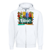 White school time Zipper Hoodie - NancyCooperArtShop