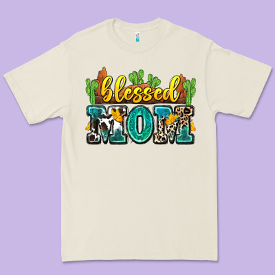 Blessed Mom Premium Tee Designed By Zillion Design Studio