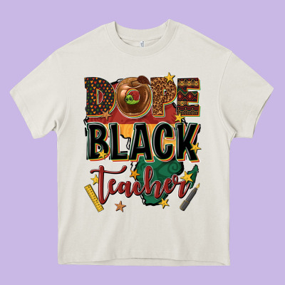 Dope Black Teacher Heavy Core Tee Designed By Texasbilliewilder