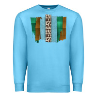 Ocean Blue Western Farm Life Cowhide Brush Strokes Premium Sweatshirt - Bettercallsaul