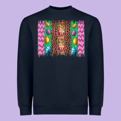 Easter Leopard Egg Bunny Brush Stroke Heavyweight Sweatshirt Designed By Artiststas