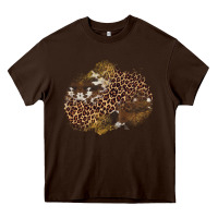 Chocolate Brown leopard cowhide glitter patches Heavy Core Tee - Artiststas