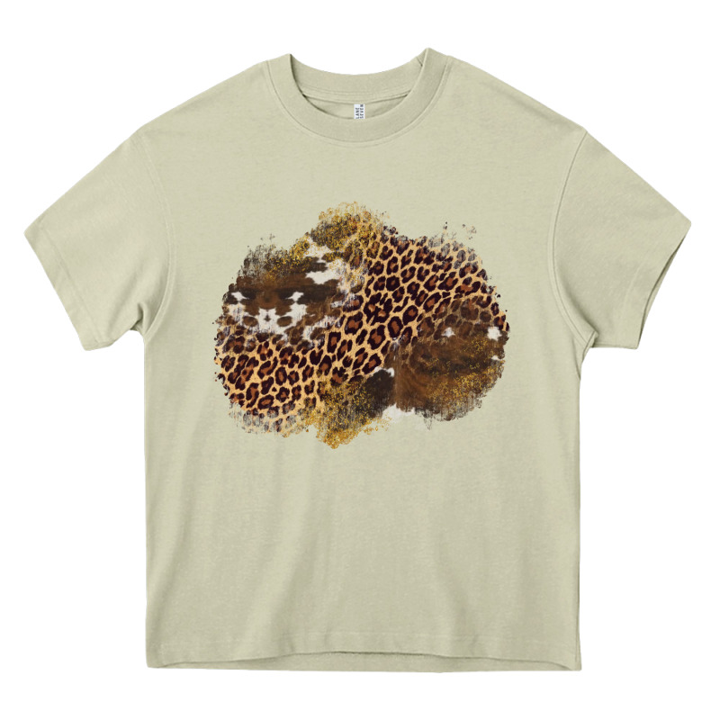 Leopard Cowhide Glitter Patches Heavy Core Tee by Artiststas | Teevron