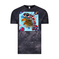 Cloud Black mullet eagle with balloon seamless pattern Vintage Tee - BundleAndBundleShop