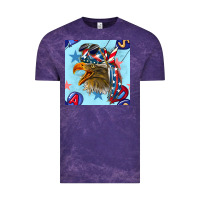 Mullet Eagle With Balloon Seamless Pattern Vintage Tee | Teevron