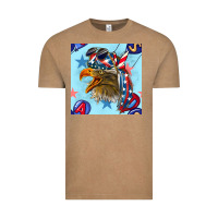 Vintage Coffee mullet eagle with balloon seamless pattern Vintage Tee - BundleAndBundleShop