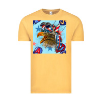 Vintage Mustard mullet eagle with balloon seamless pattern Vintage Tee - BundleAndBundleShop
