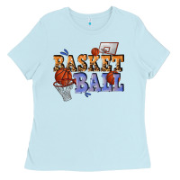 Baby Blue basketball Ladies Tee - texasbilliewilder